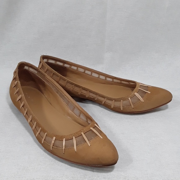 Calvin Klein tan suede flats shoes. - Picture 2 of 7